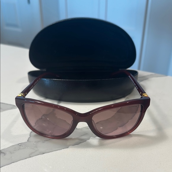 Coach Dark Red Sunglasses - Picture 1 of 5